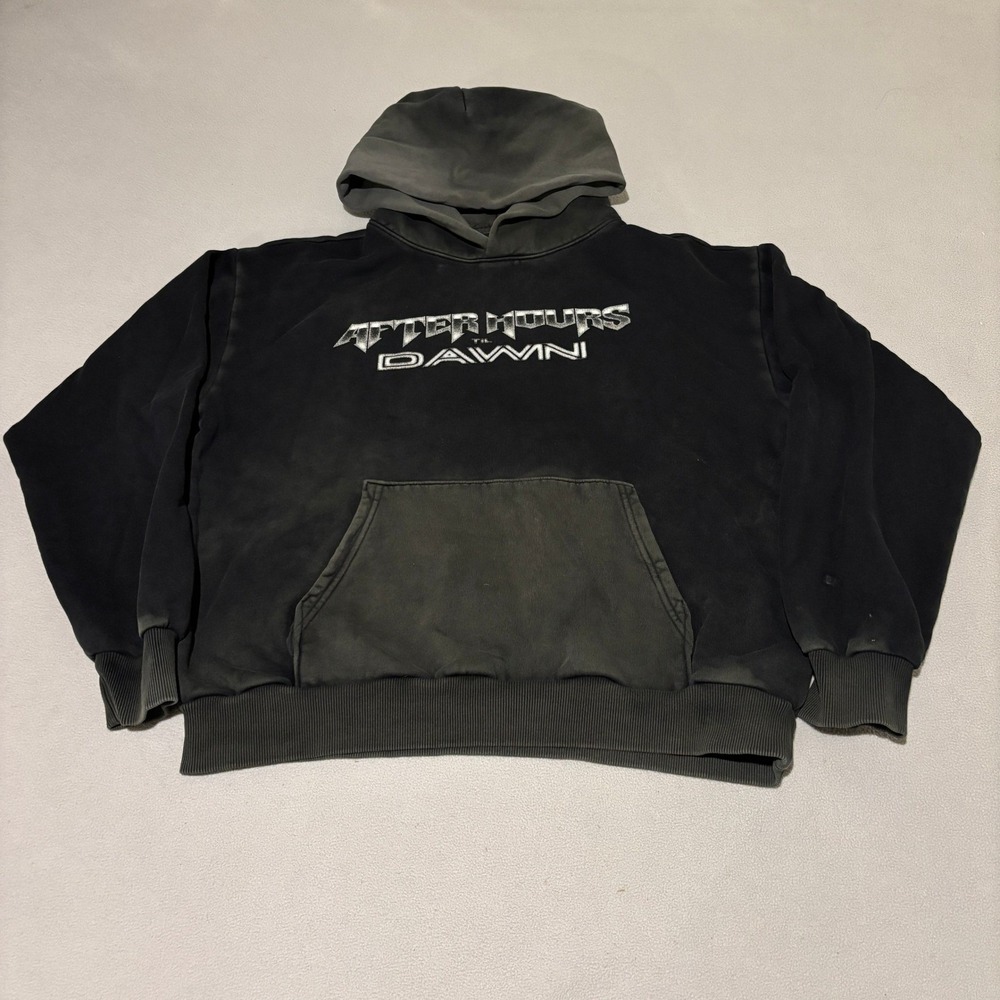 XO‎ The Weeknd Mens XL After Hours Til Dawn 2025 Stadium Tour Hoodie Black Faded